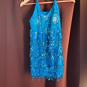 Blue sequin dance/ skating costume